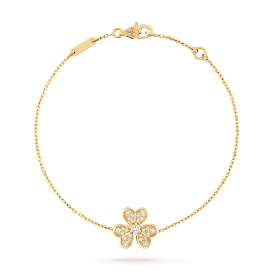 Gold Diamond Clover Bracelet – Luxury Four Leaf Clover Chain Bracelet for Women