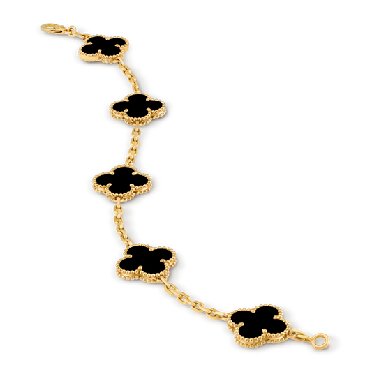 Gold Open Clover Bracelet – Luxury Lucky Clover Chain Bracelet for Women