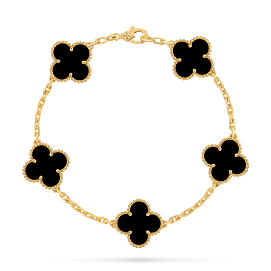 Gold Open Clover Bracelet – Luxury Lucky Clover Chain Bracelet for Women