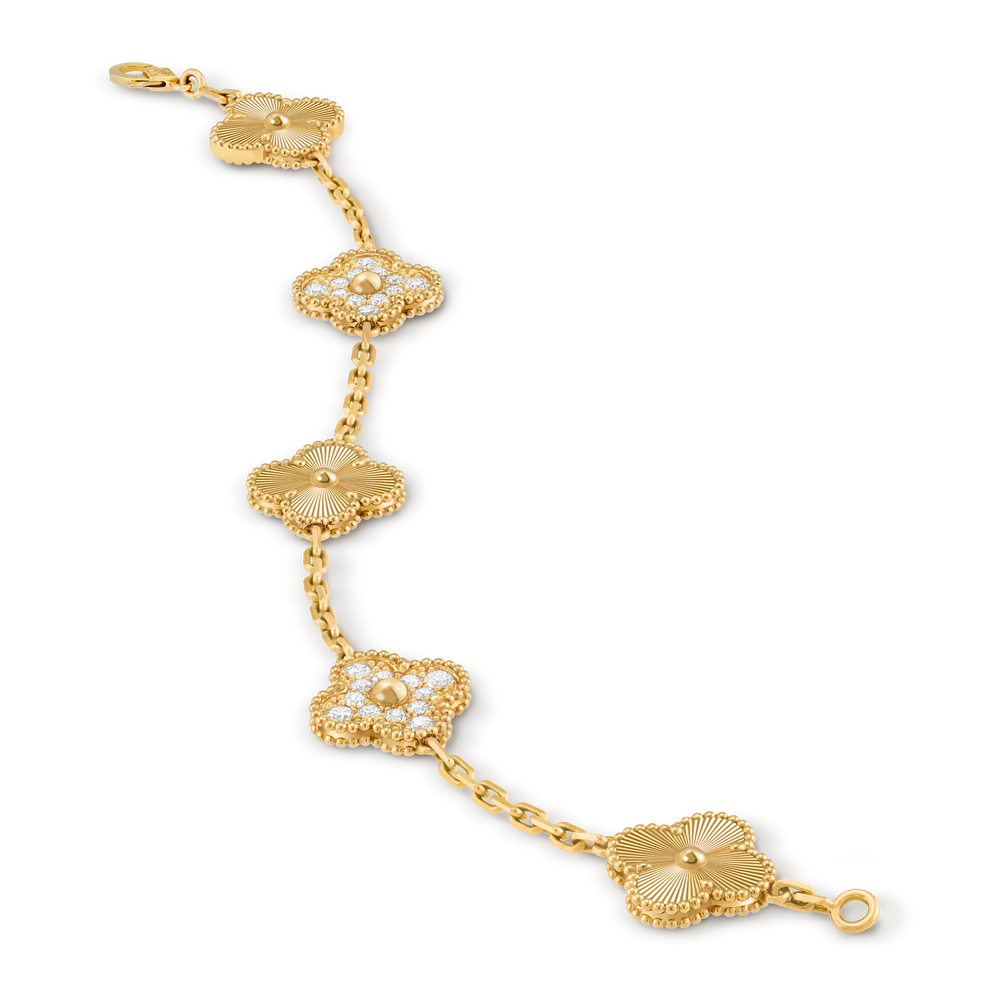 Luxury Gold Floral Bracelet for Women – Elegant Clover Chain Bracelet